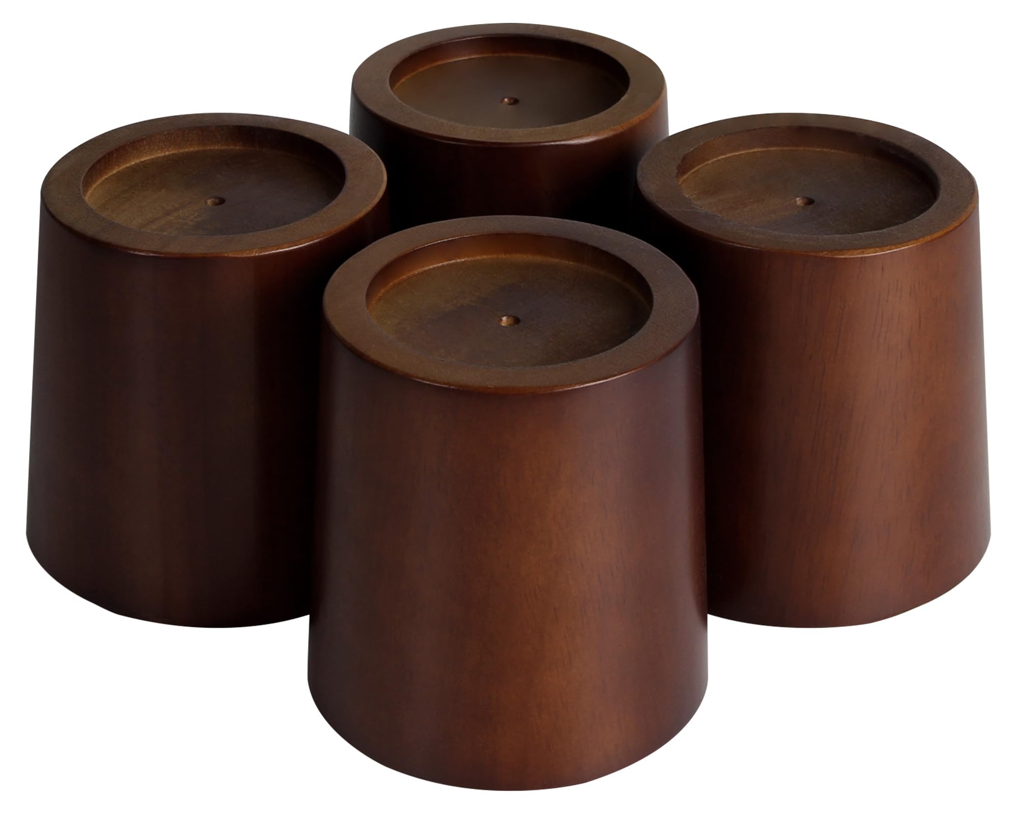 Onedream Wood Bed Furniture Risers Blocks - 4 Inch Set Of 4 Bed Risers, Heavy Duty Solid Wood Round Risers, Sofa Riser With Non-