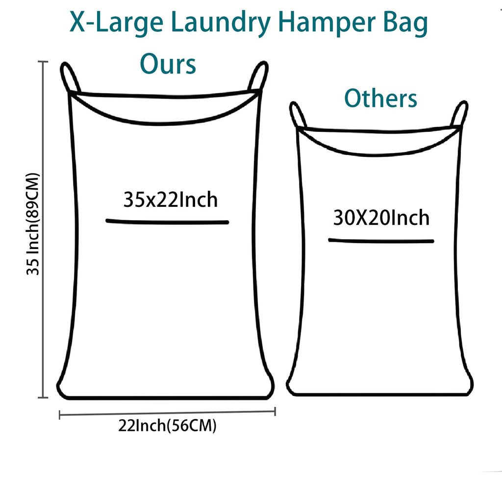 KINGSUSLAY Over the Door Laundry Hamper, 36x22 Inch Pop Heather Grey Hanging Storage Bag with Hooks, XL Laundry Collector