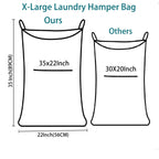 KINGSUSLAY Over the Door Laundry Hamper, 36x22 Inch Pop Heather Grey Hanging Storage Bag with Hooks, XL Laundry Collector