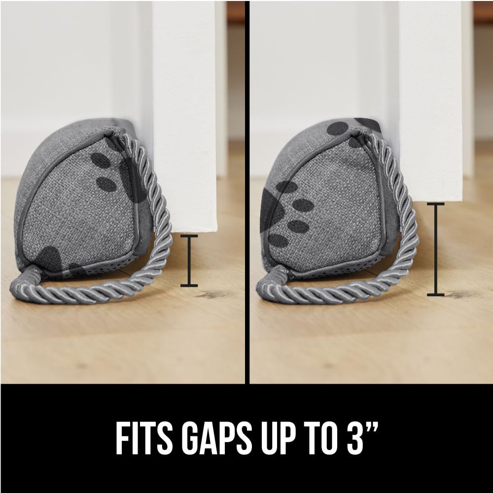 Gorilla Grip Heavy Duty Door Draft Stopper, Blocks Hot Cold Air Wind Noise For Gaps Up To 3?Under Doors, All Season Bottom Drafter Blocker, Easy Install Stoppers, Home Essentials, 32?Black Gray Paw