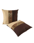 Decowat Silk Square Cushion Covers (16X16 Inch/40X40 Cm, Brown)Pack Of 2