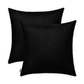 Jeneoo Comfy Soft Thick Velvet Throw Pillow Cases For Sofa Couch, Decorative Solid Square Cushion Covers For Bedroom Car (Black,