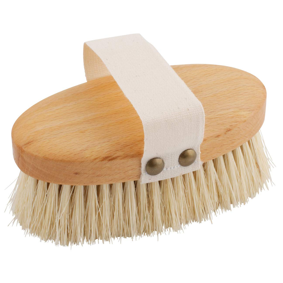 Redecker Tampico Fiber Massage Brush, Oiled Beechwood Handle and Extra-Long Cotton Strap, 5-1/4 inches, Made in Germany