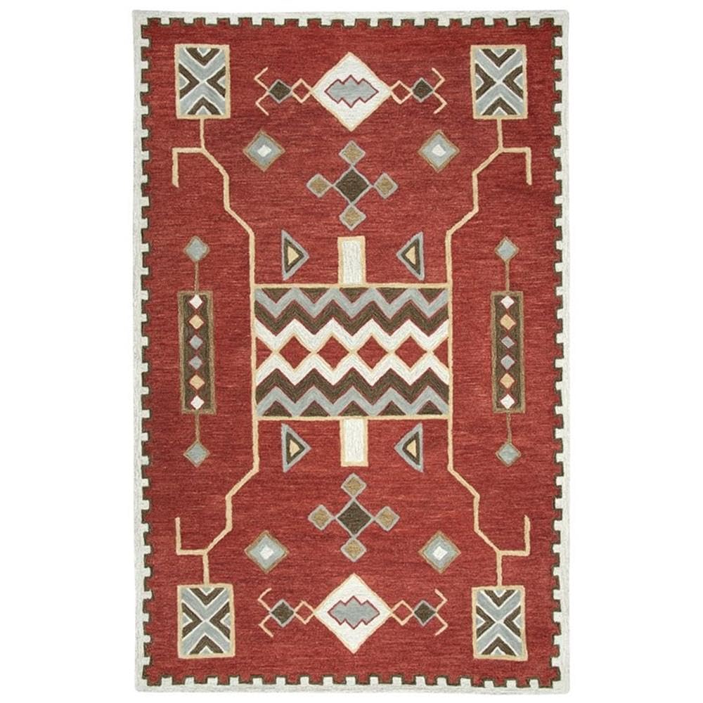 Rizzy Home Alora Decor Durango 10' X 13' Southwest/Tribal Red/Multi Hand-Tufted Area Rug