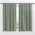 Nicetown Insulated Room Darkening Curtain Panels - (Greyish Green Color) W52 X L54, 2 Pieces, Room Darkening Window Treatment Drape Panel
