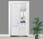 Pi Side Door Curtain 2 Panels,Thermal Insulated Privacy Tie Up Blackout Small Window Covering For Front Door 40 Inches Long (W12Xl40-2Pc,Grey White)