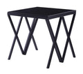 Benjara Contemporary Style Metal End Table With Geometric Base, Black