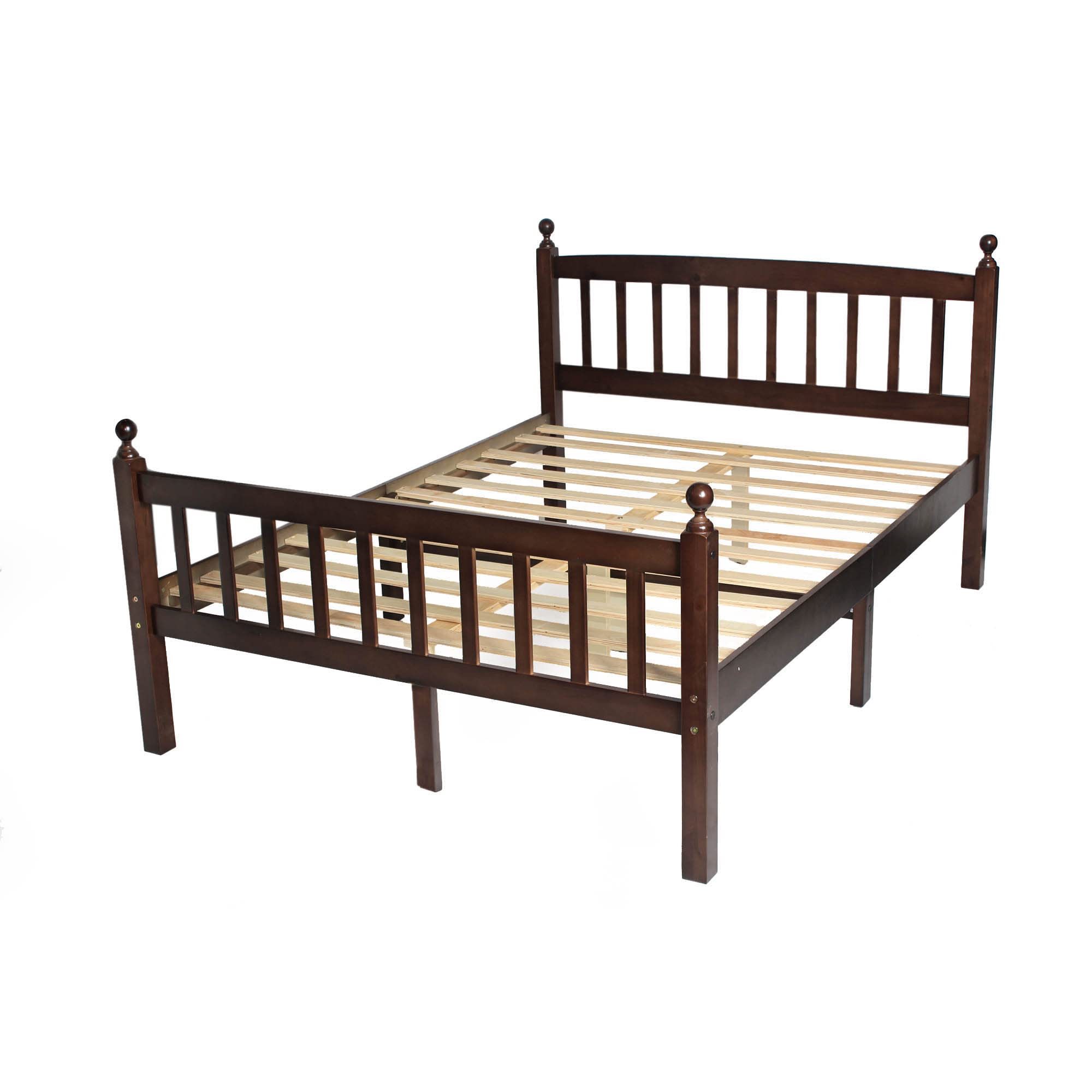 Better Home Products Paloma Solid Wood Pine Full Bed with Headboard in Tobacco
