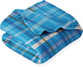 VAS COLLECTION  300 TC All Season Solid/Plain Light Weight Polar Fleece Single Bed Blanket (152 x 230 cm  Blue Check)