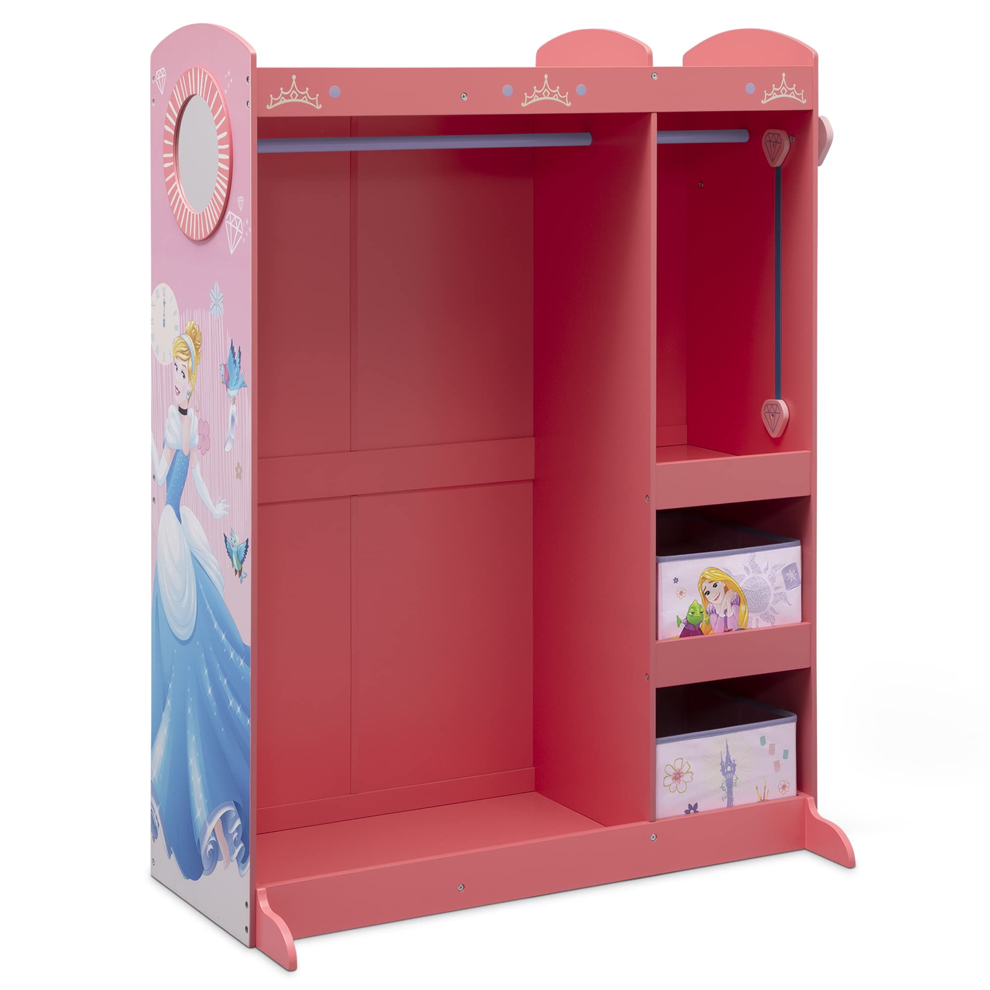 Disney Princess Dress & Play Boutique - Pretend Play Costume Storage Closet/Wardrobe for Kids with Mirror & Shelves by Delta Chi