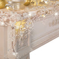 Collections Etc Indoor Christmas Decorations, Festive Lighted Berry Beaded Garland Silver- 120 L