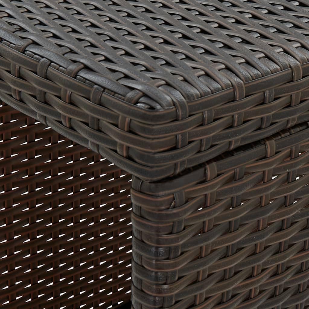 vidaXL 5 Piece Outdoor Patio Bar Set in Brown – PE Rattan, Powder-Coated Steel Frame, Washable Seat Cushions, Lightweight Garden Furniture