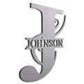 JASS GRAPHIX Johnson 12 Brushed Aluminum Monogrammed Sign Door Wall Decor Last Name Signs for Home