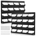 Geelin 2 Pcs Business Card Holder With Hanging Hardware Black Acrylic 16 Pocket Business Vertical Organizer Wall Mount Sticker D