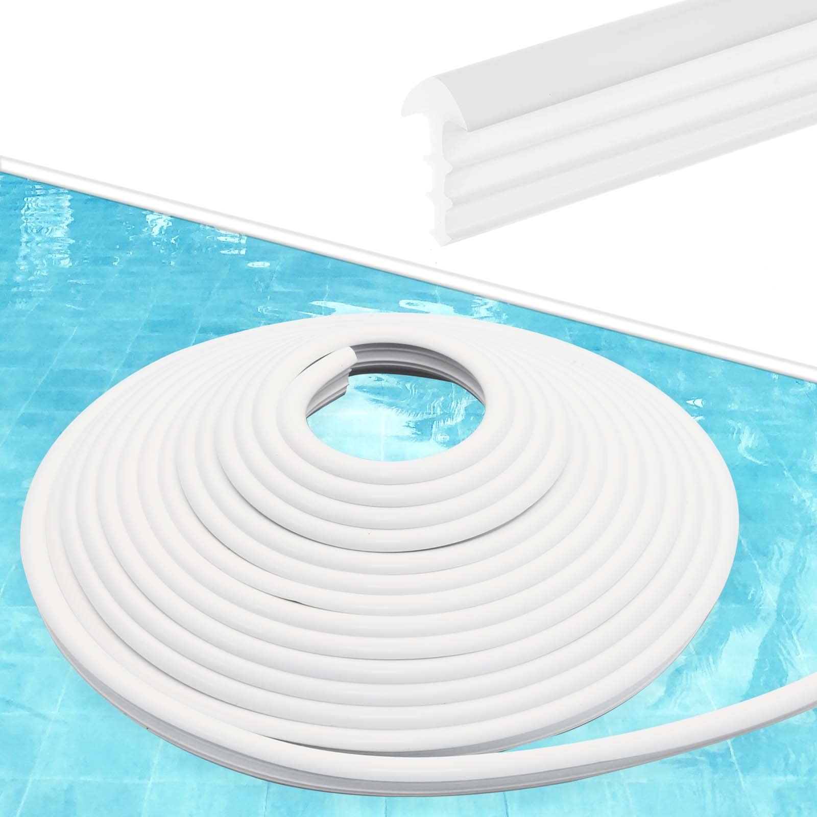 Fbulwsec Roll Pool Bead Lock For Above-Ground & In-Ground Swimming Pool Beaded Liners 120'Ft,White