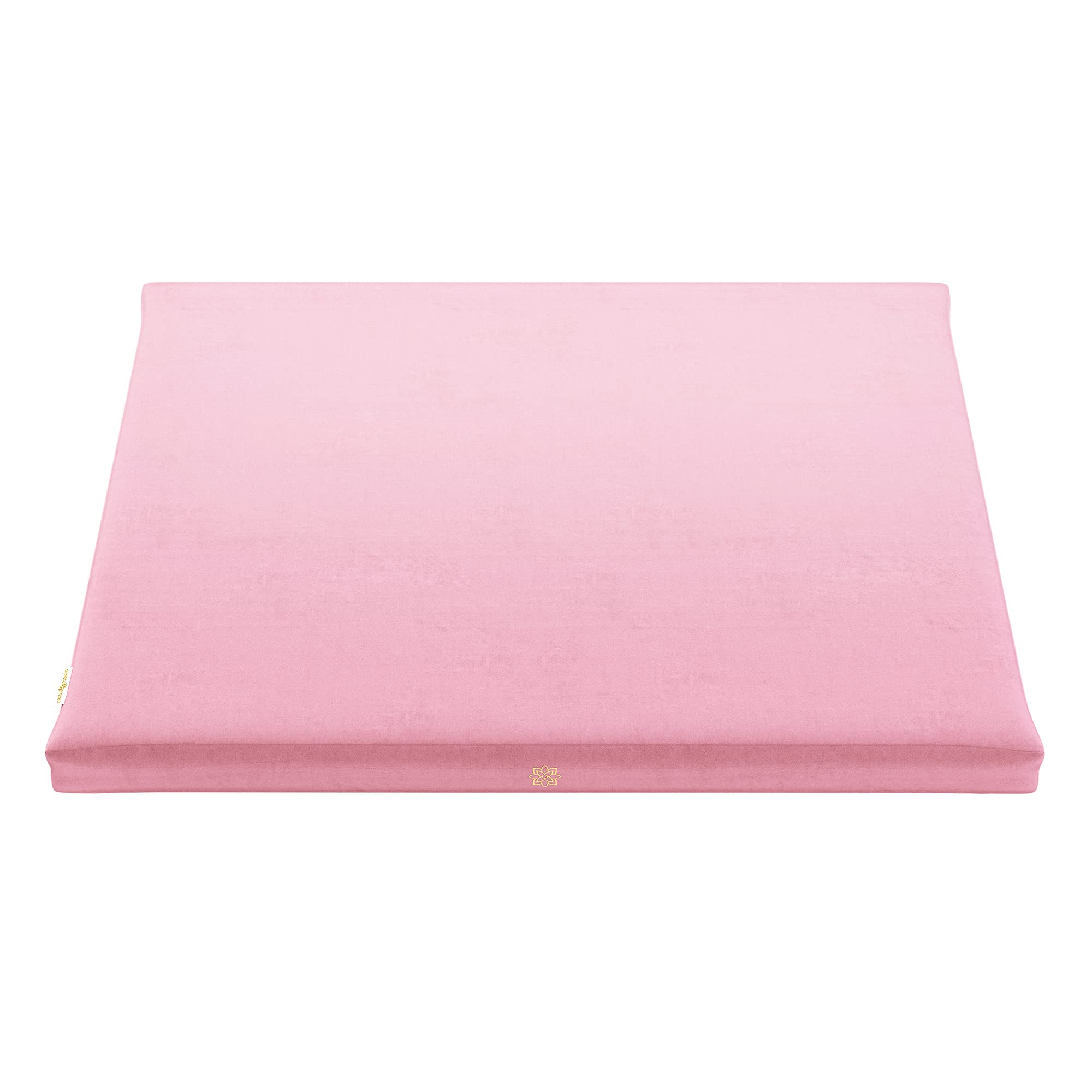 Mindful Modern Velvet Zabuton Meditation Mat | Large Rectangular Yoga Floor Cushion Pillow For Kneeling Or Sitting Support | Rem