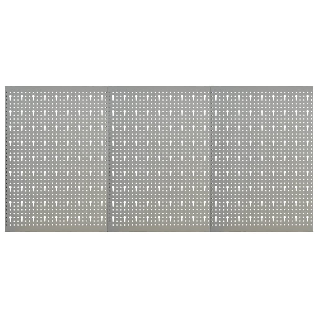 Vidaxl Wall-Mounted Tool Peg Boards | 4-Piece Set | Durable Steel Construction | Ideal For Workshops, Garages | Easy Organization | Perforated Design | California Prop 65 Compliant