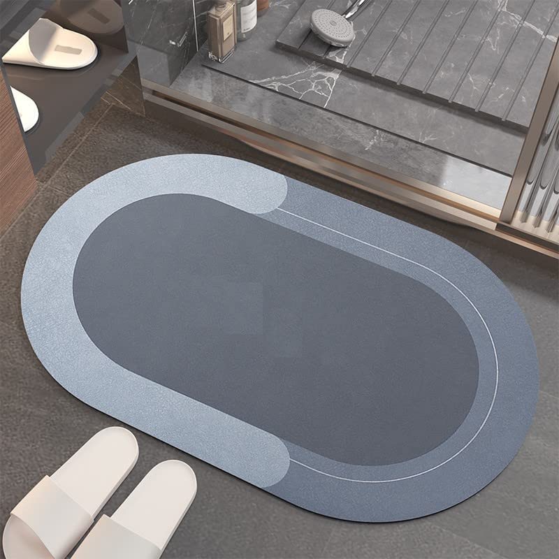 Vroxy AntiSlip Bath Mat, Bathroom Rug, Floor Mat for Home, Suitable for Kitchen, Soft & Machine Washable (Oval)