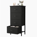 Sweetcrispy Nightstand Small Bedroom Dresser with 4 Fabric Drawers,Bed Side Furniture End Table,Wooden Top Cabinet Night Stand D