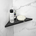 Bernkot Corner Shower Shelf 10 Matte Black 304 Stainless Steel Slot Design Recessed Corner Shelf Bathroom Shower Shelf for Tiled