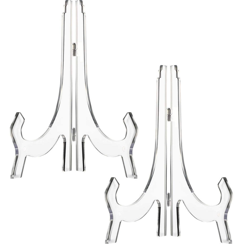 2 Pieces, 9.8 Inches Clear Acrylic Easels Display Stands/Plate Stands for Display Photos Holder Picture Frames or Other Items at