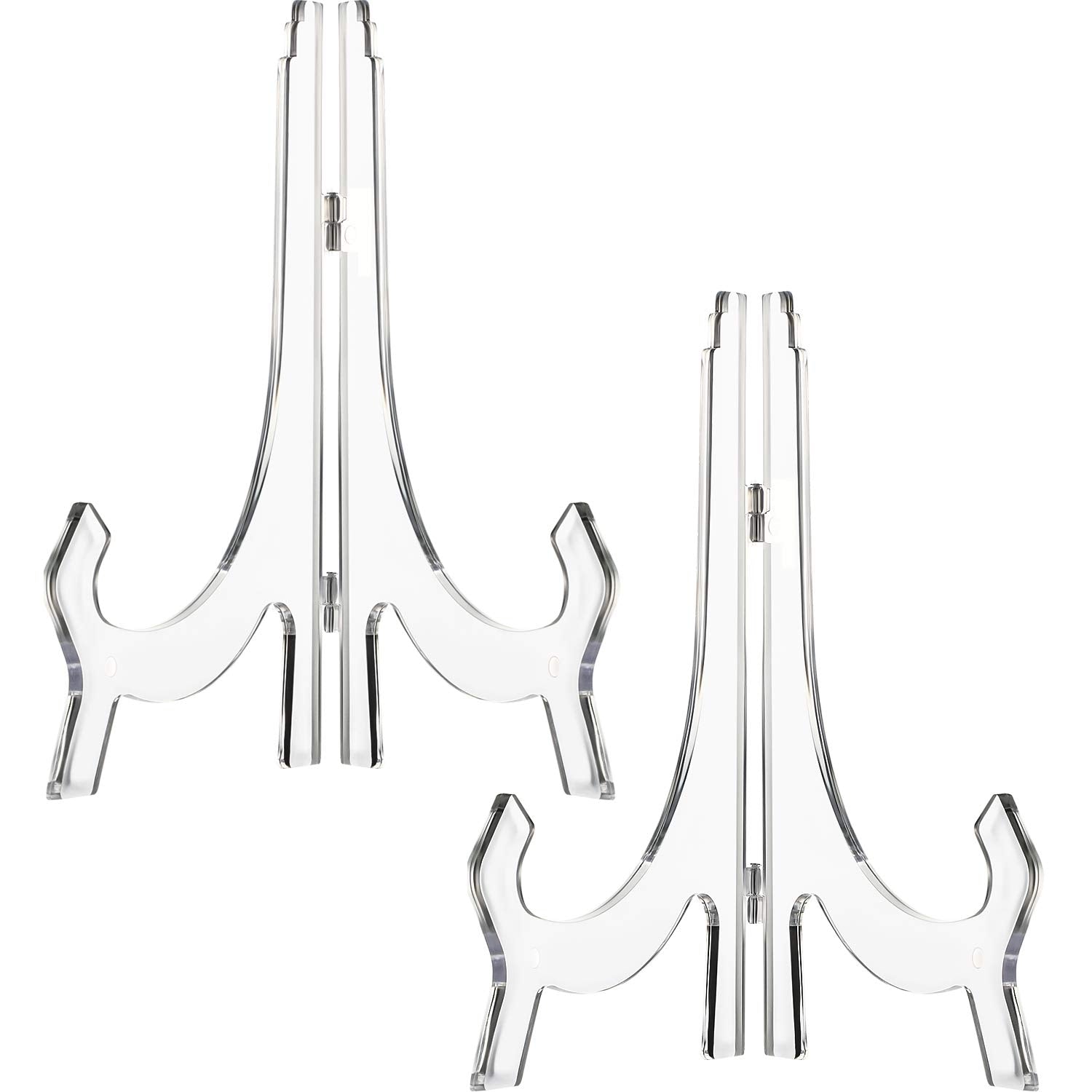 2 Pieces, 9.8 Inches Clear Acrylic Easels Display Stands/Plate Stands for Display Photos Holder Picture Frames or Other Items at