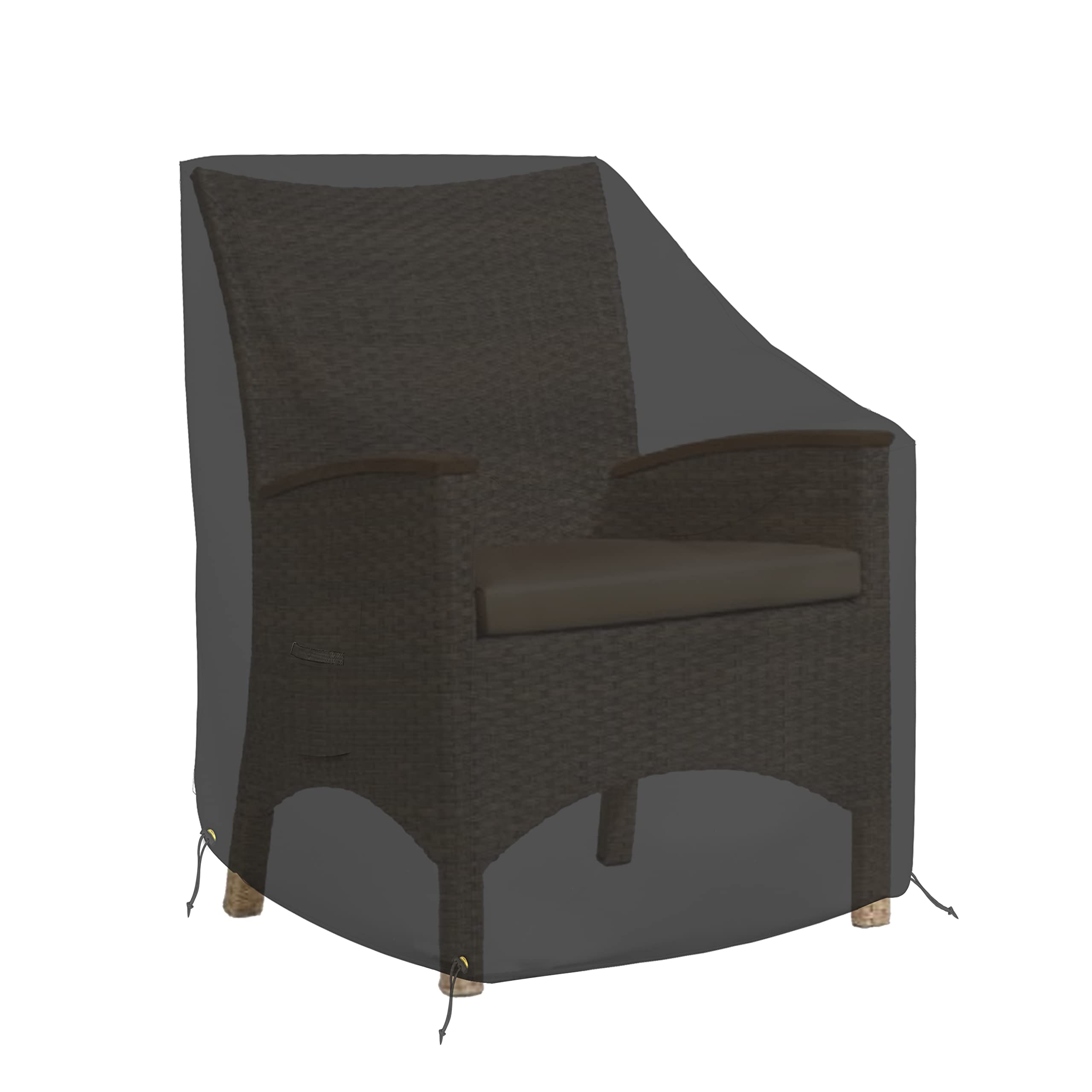 Covers & All Outdoor Chair Cover, 12 Oz Waterproof Uv & Weather Resistant Patio Furniture Sofa Cover For Outdoor Outside Seating Lawn Garden, With Air Vents & Drawstrings (32'W X 37'D X 36'H, Black)