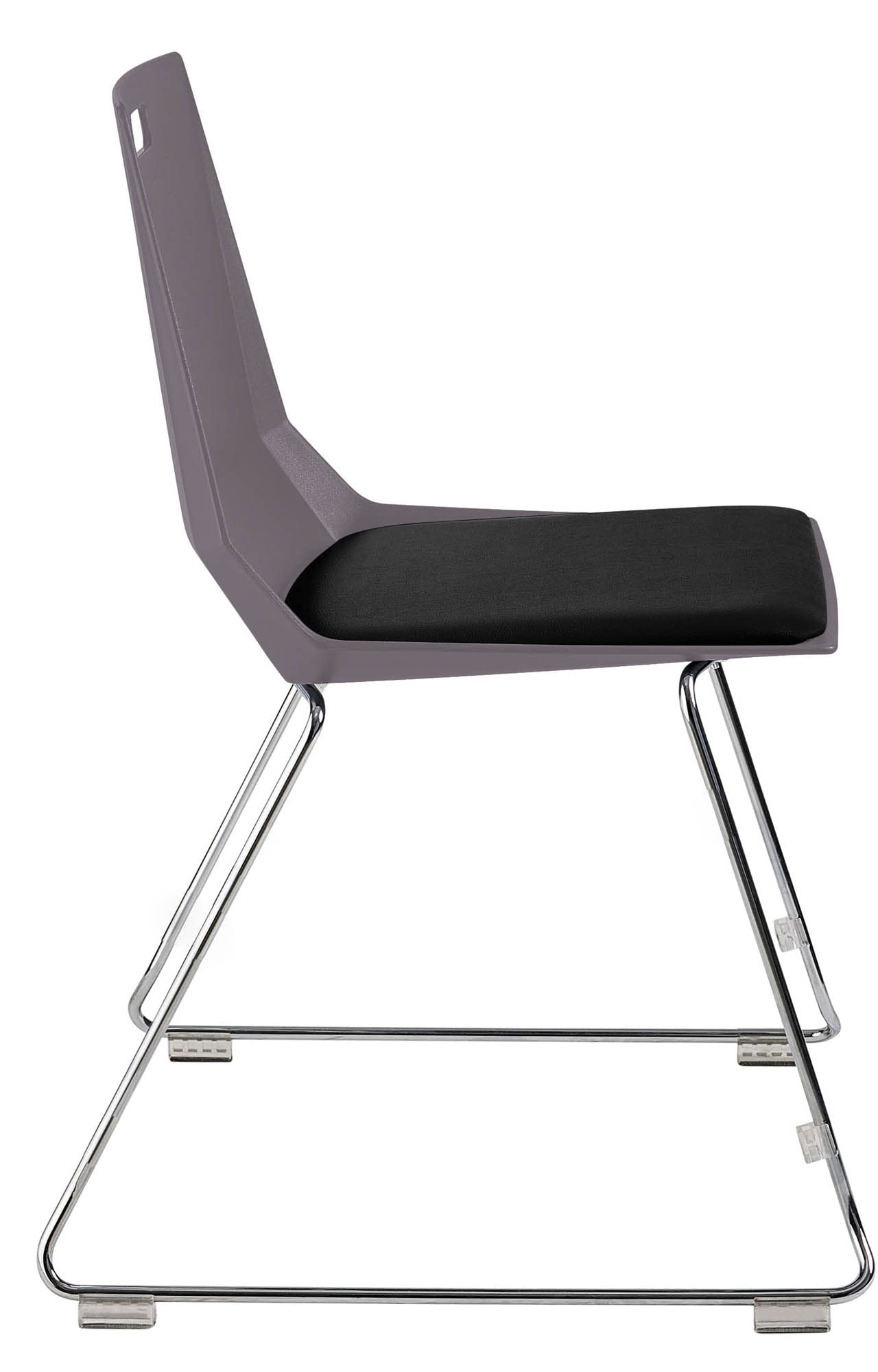 National Public Seating NPS LuvraFlex Stack Chair with Polypropylene Back/Padded Seat - Charcoal/Black