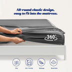 Mr&Hm Satin Fitted Sheet California King Size, Silky Bottom Sheet With Elastic Corner Straps, Deep Pocket Up To 15 Inch, No More