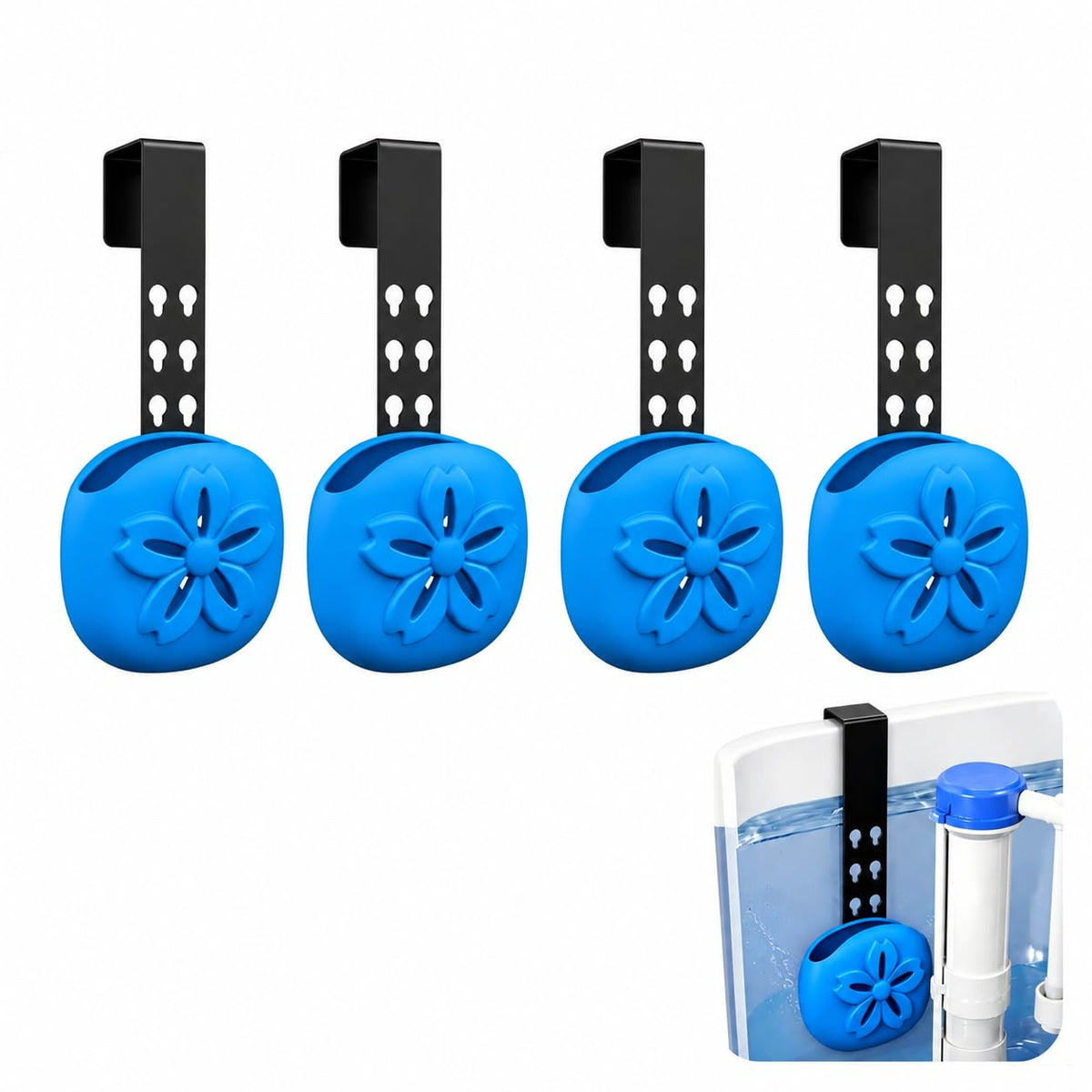 Bekecidi Toilet Tank Tablet Holder, 4 Pack Adjustable Caddy