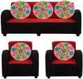 Stlyz Round Rajasthani Ethnic Embroidered Khadi Cushion Cover, 16X16 Inch (Pack Of 5)