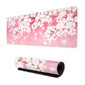 Pink Cherry Blossoms Gaming Mouse Pad Xl, Large Non Slip Rubber Mousepad, Stitched Edges Desk Pad, Long Extended Mice Pad,31.5'