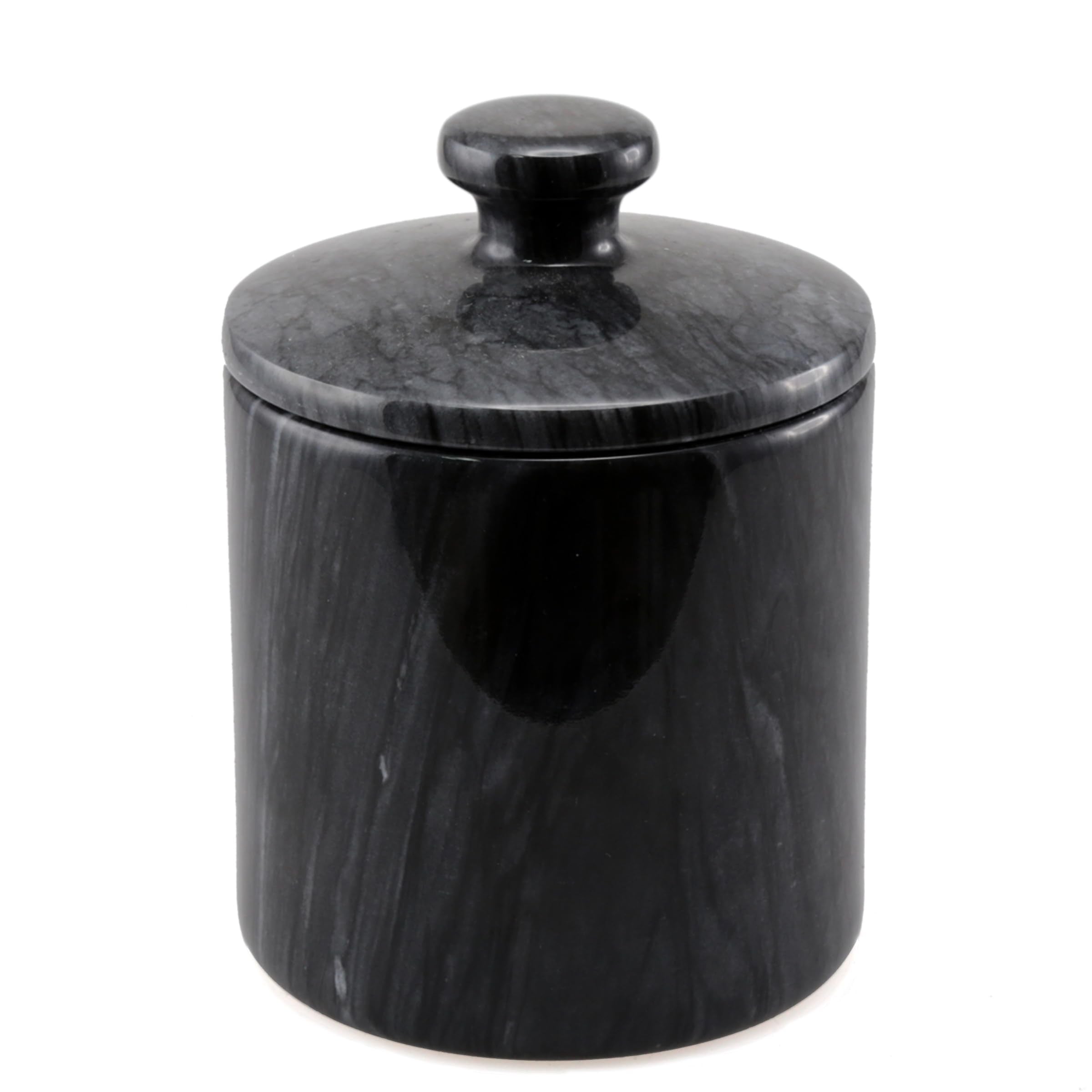 Creative Home 32446 Black Marble SPA Collection Cotton Ball Holder