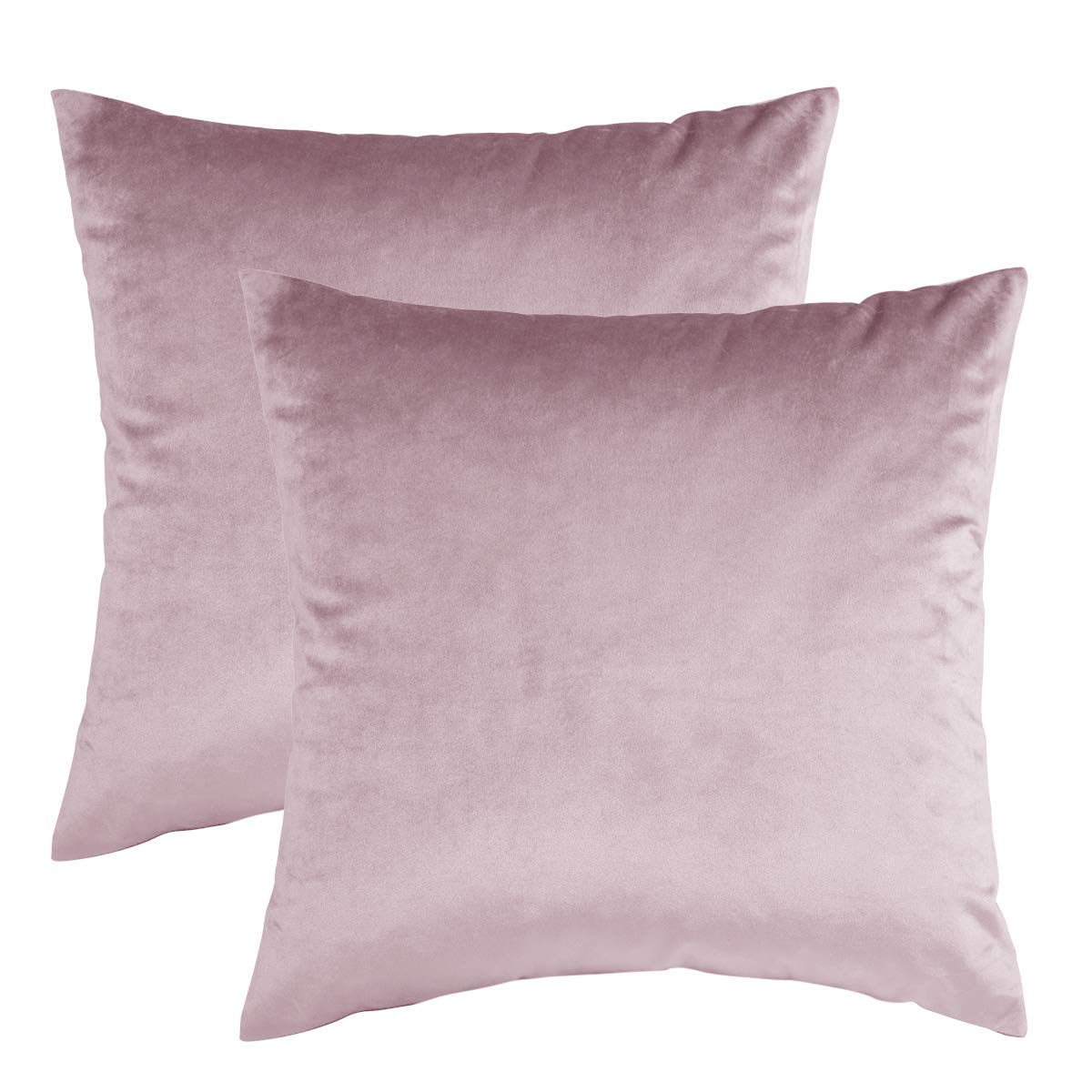 Gigizaza Decorative Couch Throw Pillow Cover,Set Of 2 20X20 Sweet Lilac Pillow Covers,Square Sofa Velvet Throw Cushions