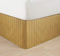 Elegant Comfort Wrinkle Free - 1500 Thread Count Egyptian Quality Stripe Bed Skirt - Pleated Tailored 14' Drop, King, Gold