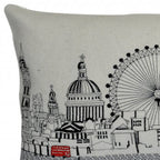 HomeRoots Cream 24' White London Daylight Skyline Lumbar Decorative Pillow