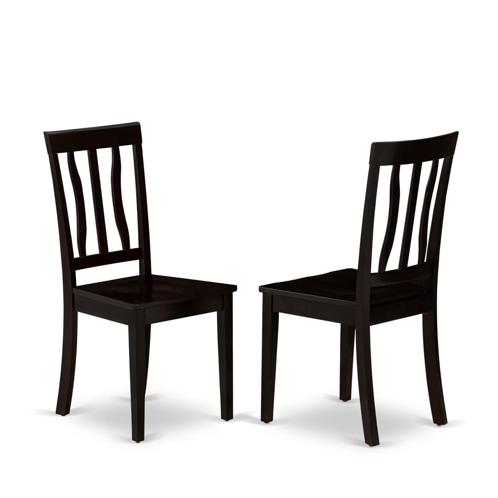 East West Furniture CAAN5-CAP-W 5 Piece Dining Room Table Set Includes a Rectangle Kitchen Table and 4 Dining Chairs, 36x60 Inch, Cappuccino