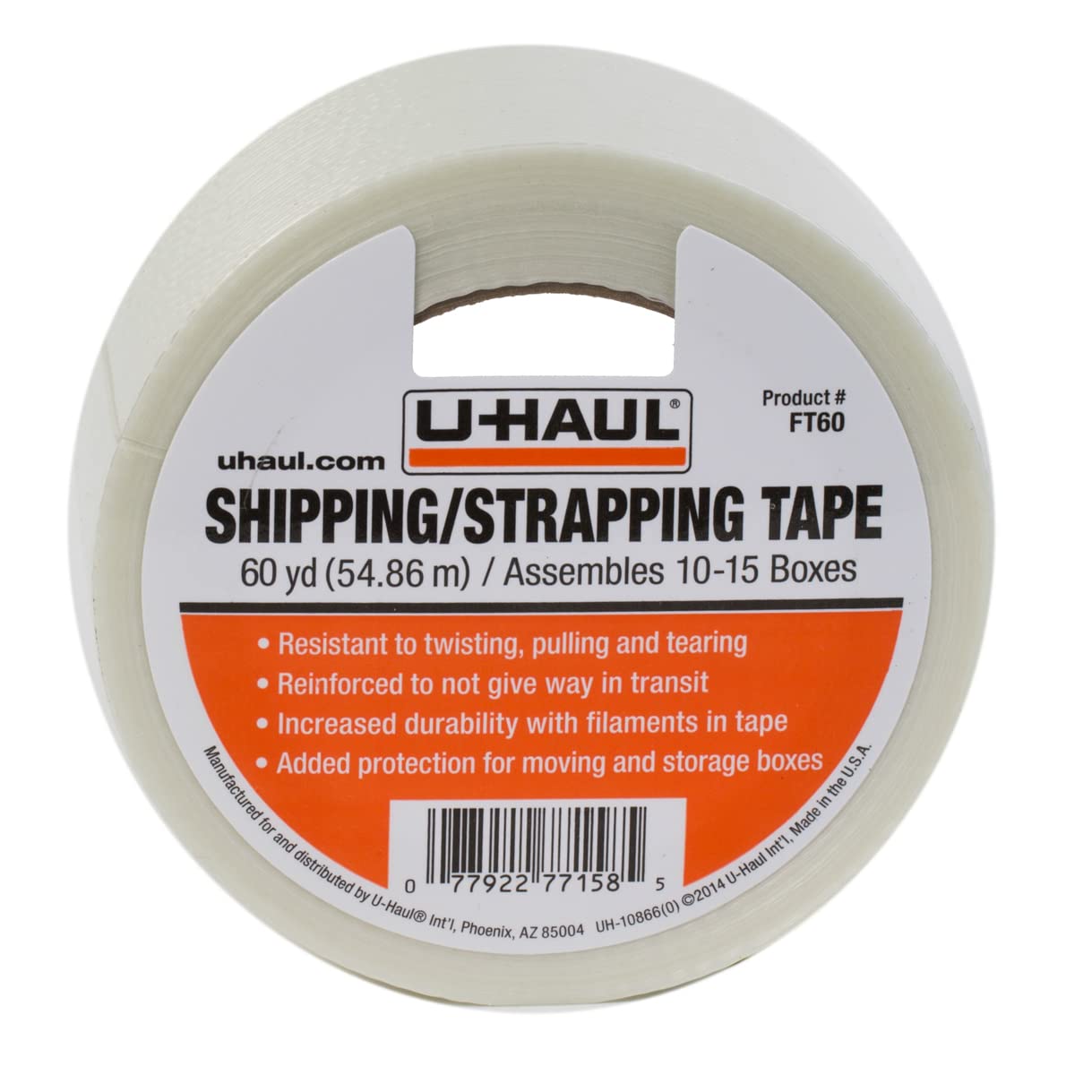 U-Haul Shipping Tape (Ideal For Shipping, Strapping, And Protection) - 60 Yards, 1-3/4' Width