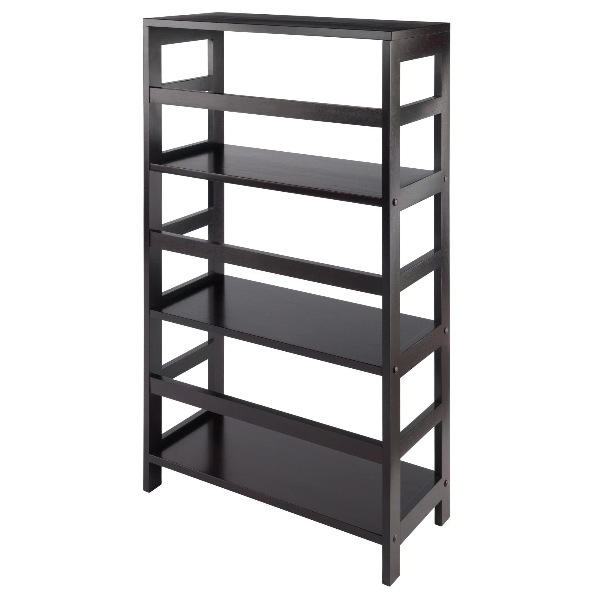 Winsome Leo 3-Tier Storage Shelf, for Living Room, Home Office, Bedroom, Espresso