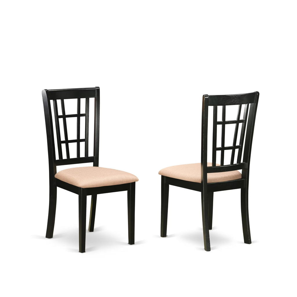 East West Furniture WENI5-BCH-LC 5 Piece Kitchen Table Set for 4 Includes a Rectangle Dining Table with Butterfly Leaf and 4 Faux Leather Dining Room Chairs, 42x60 Inch, Black & Cherry