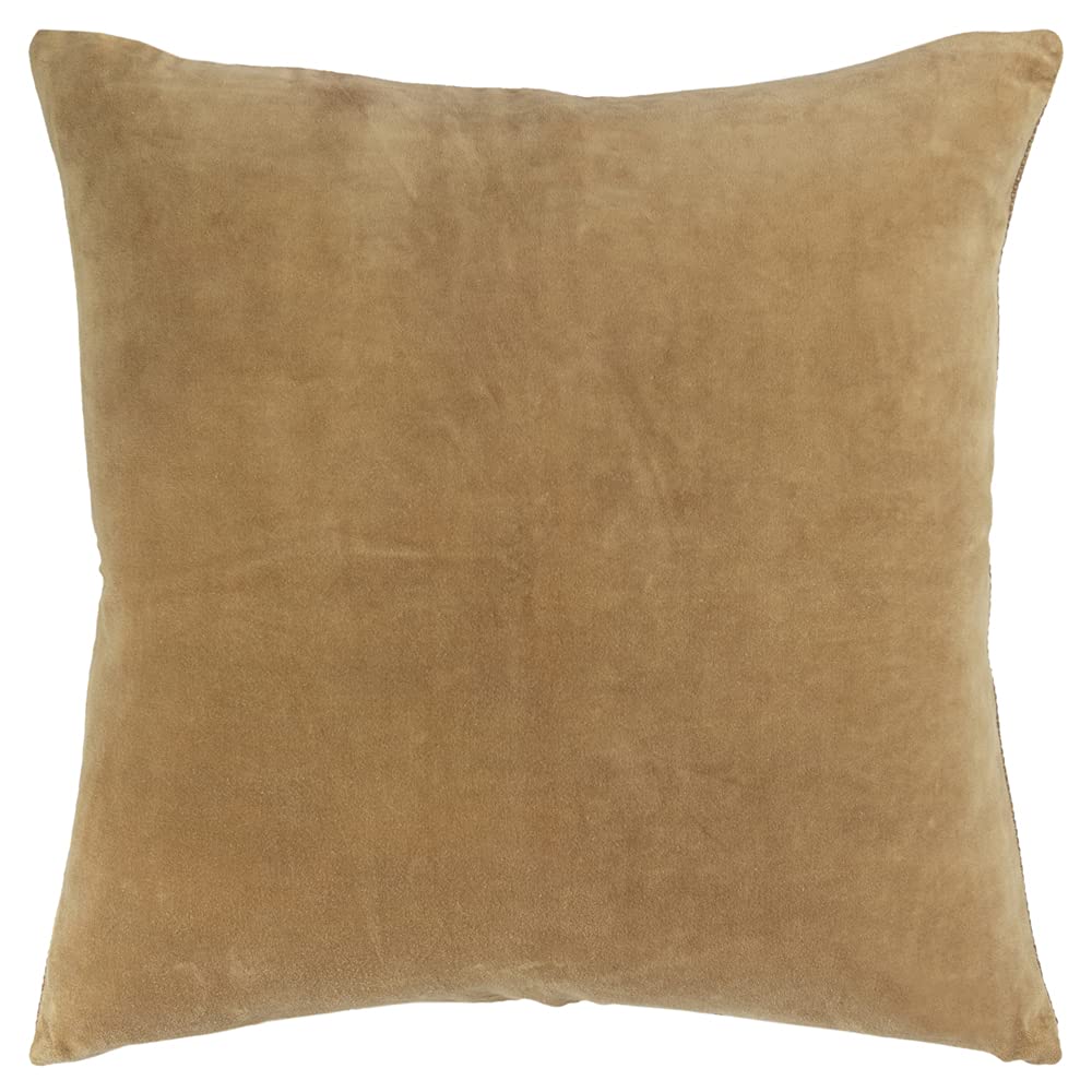 Rizzy Home 22&quot; x 22&quot; Down Filled Pillow with Cotton Canvas Cover-Gold