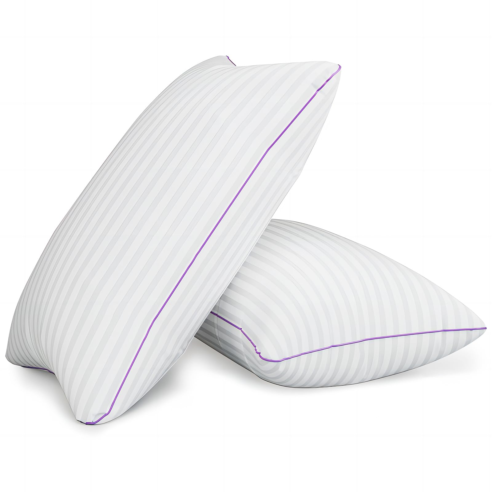 Vainoc Pillows Standard Size Set Of 2,Breathable Hotel Collection Bed Pillows For Sleeping Medium Firm Down Alternative Microfib