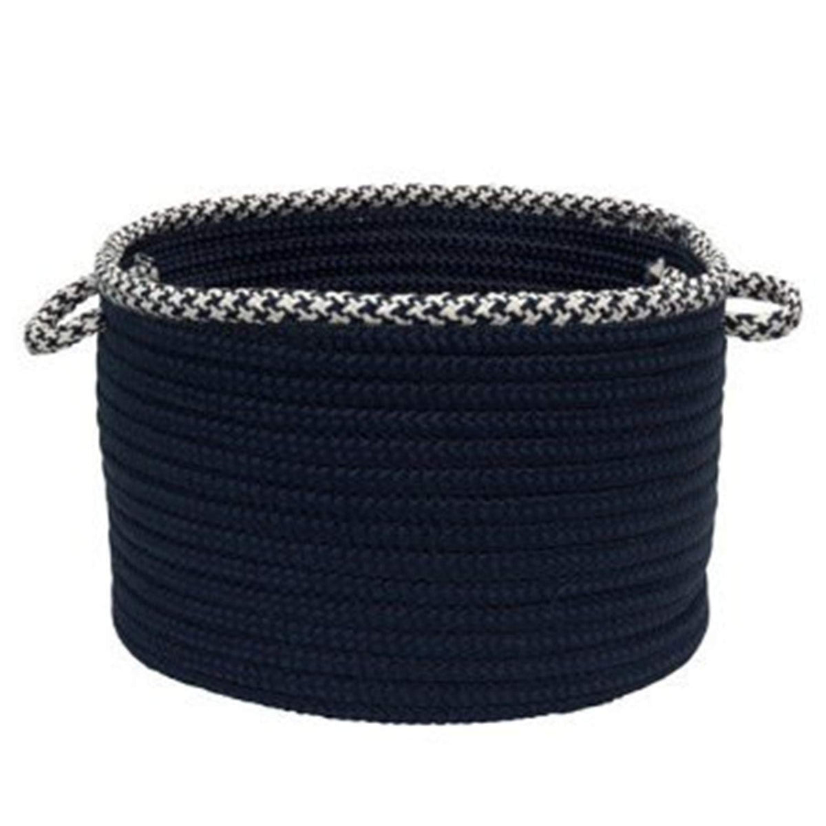 Colonial Mills Hounds Tooth Bright Edge Basket, 24 By 14-Inch, Navy