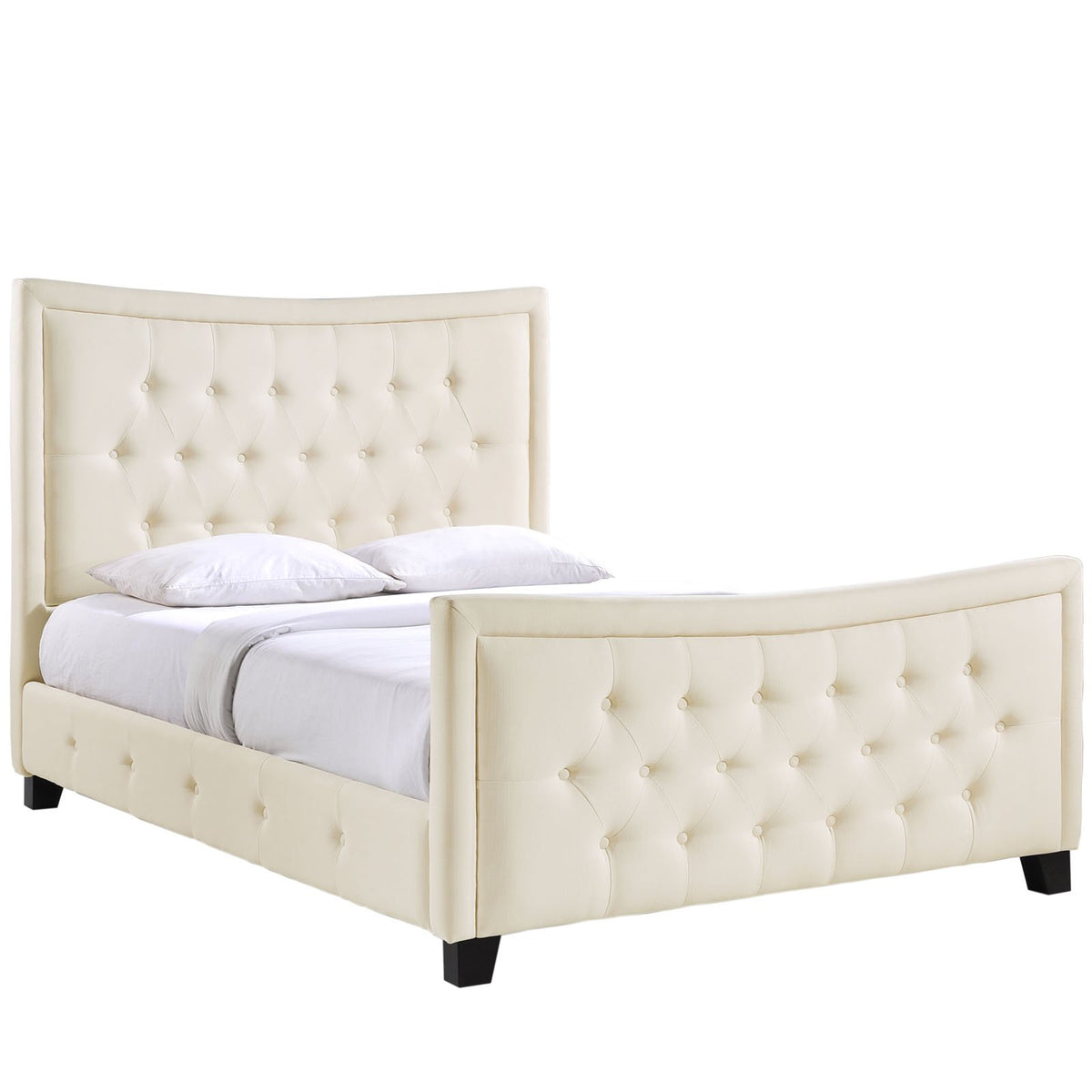 Modway Claire Tufted Fabric Upholstered Sleigh Platform Bed in Ivory