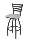 410 Jackie 36 Swivel Bar Stool with Black Wrinkle Finish and Canter Folkstone Grey Seat