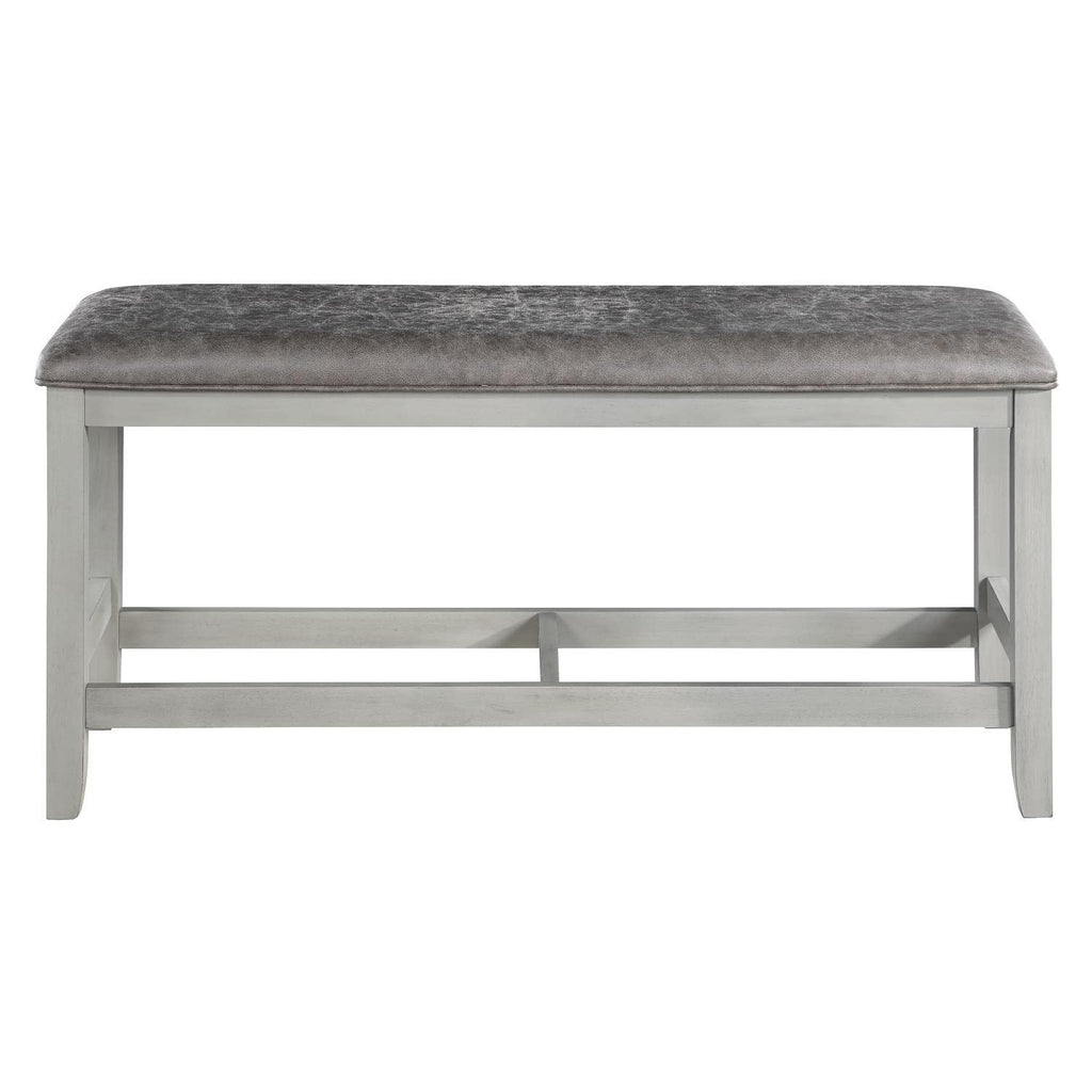 Steve Silver Hyland Stone Gray Wood Counter Bench