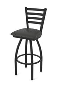 410 Jackie 36 Swivel Bar Stool with Black Wrinkle Finish and Canter Iron Seat