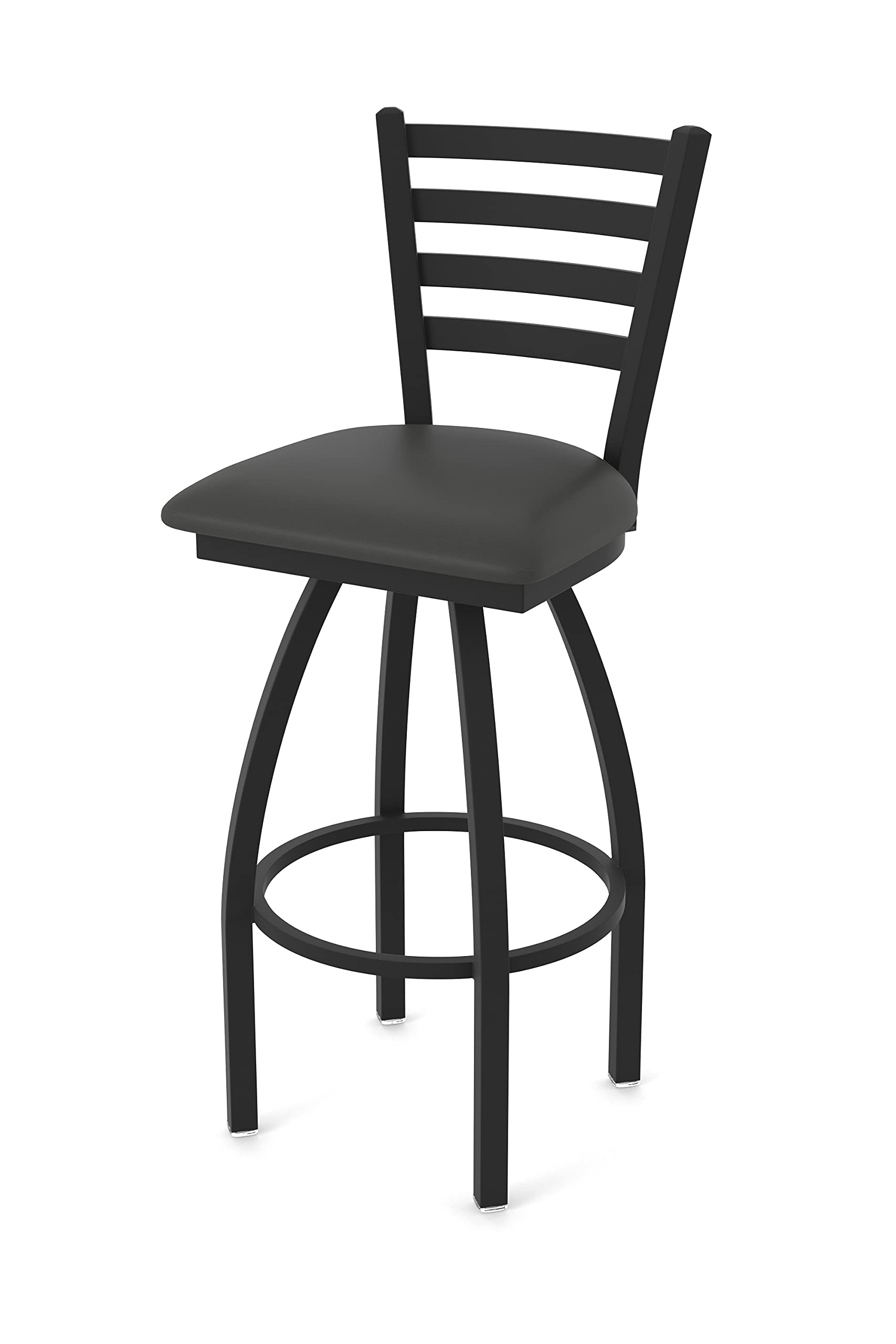 410 Jackie 36 Swivel Bar Stool with Black Wrinkle Finish and Canter Iron Seat