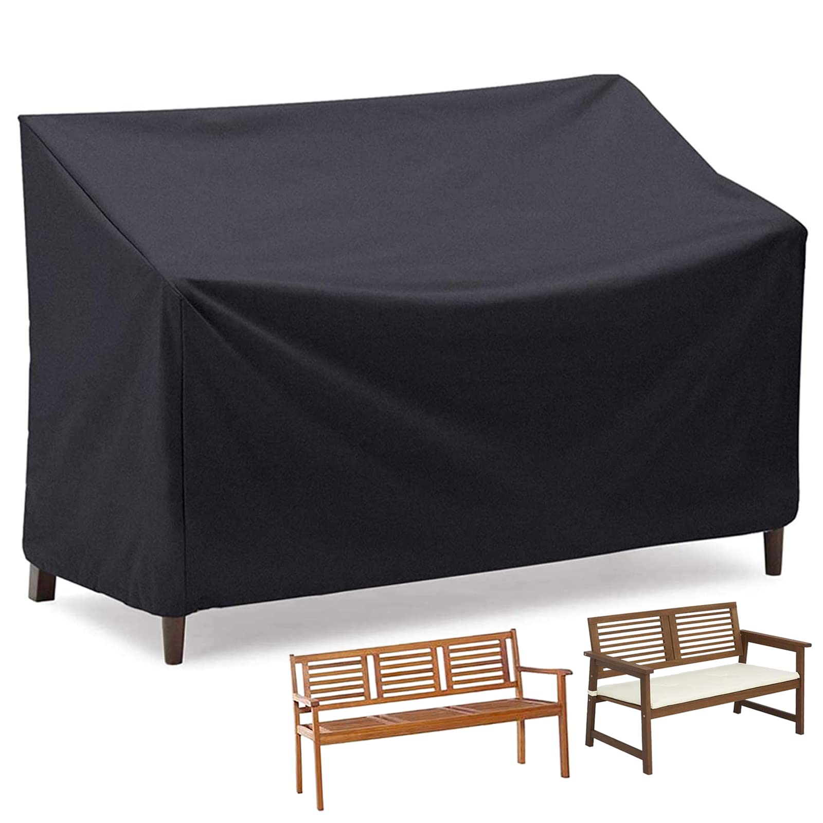 Kingling Outdoor Bench Covers, Patio Loveseat Cover Waterproof Bench Covers for Outdoor Furniture 2-seat Sofa Couch Cover, 52 W 
