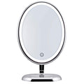 Oval Personal Makeup Mirror with Lights - Magnifying Mirror Light for Table Top - Led Make Up Mirror - 360 Degree Travel Swivel 